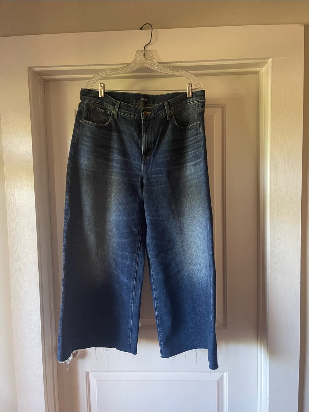 Women’s Blue Washed Wide-Leg Jeans